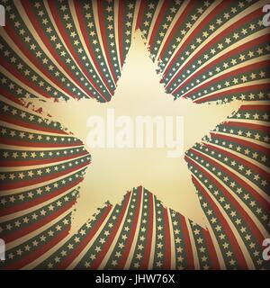 Patriotic background with grunge star-shaped label. Vector, EPS10 Stock Vector