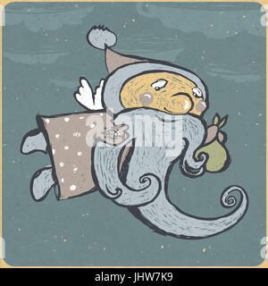 Santa retro image, vector, EPS10 Stock Vector