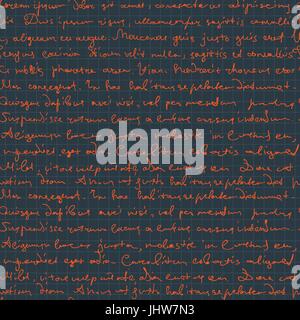 Seamless handwritings on cell patterned background. Vector, EPS10 Stock Vector