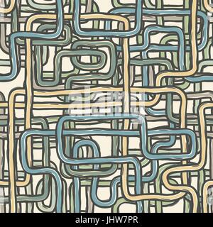 Seamless tangled wires retro background. Vector, EPS10 Stock Vector