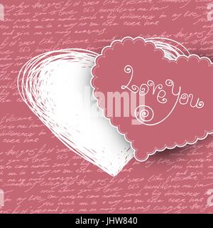 Valentines day card, vector illustration. Stock Vector