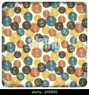 Colorful vintage seamless pattern (balls doodles). Vector Stock Vector