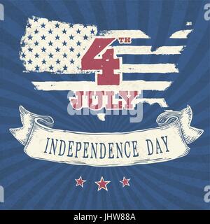 Vintage styled independence day poster. Vector, EPS10 Stock Vector