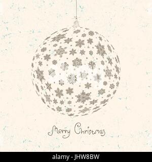 Christmas ball on textured beige background. Vector illustration, EPS8 Stock Vector