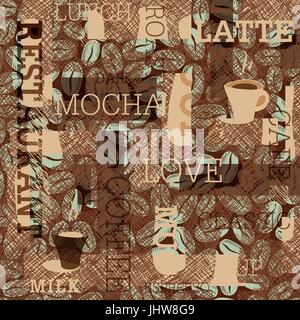 Coffee Themed Seamless Background Stock Vector