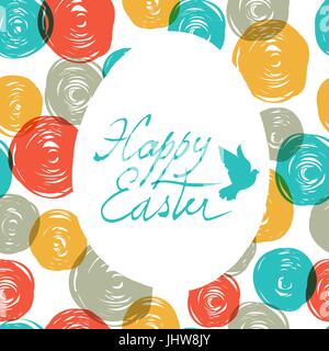 Easter Card with Colorful Pattern (balls doodles) Stock Vector