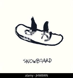 Snowboard. Hand Drawn Illustration Stock Vector