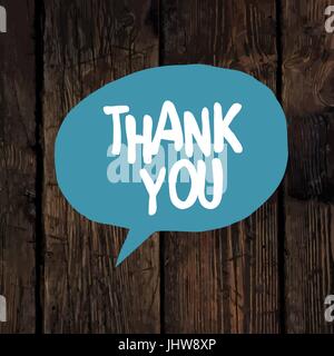 Thank You word in blue speech bubble Stock Vector