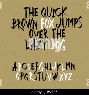 Uppercase alphabet letters. Hand drawn letters. Vector alphabet. Letters of the alphabet written with a black marker Stock Vector