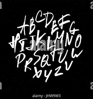 Expression hand drawn letters. Uppercase alphabet letters. Vector ...
