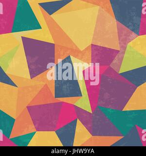 Triangle pattern. Colorful, grunge and seamless. Grunge effects can be easily removed. Stock Vector