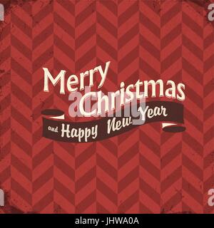 Vintage poster with Merry Christmas Lettering Stock Vector