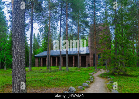 Mausoleum and memorial for German soldier who died in WWII, Lake Norvajarvi, north of Rovaniemi, Lapland, Finland Stock Photo