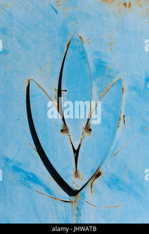 Ornament on an old metal door Stock Photo