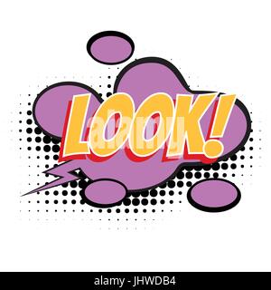 look text comic word. Pop art retro vector illustration Stock Vector