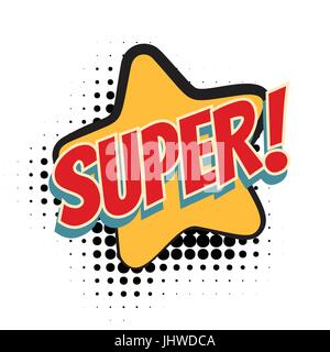 super comic word. Pop art retro vector illustration Stock Vector