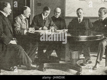 Signing of US loan to great Britain 1917 Stock Photo