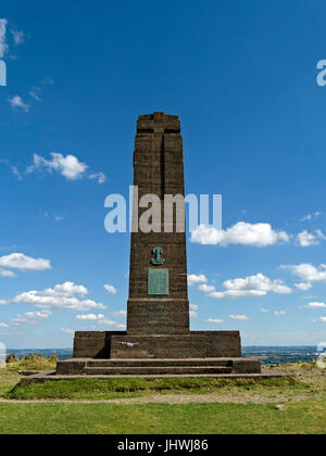 Hilltop Leicestershire Yeomanry war memorial in Bradgate Park with blue sky above, Leicestershire, England, UK Stock Photo