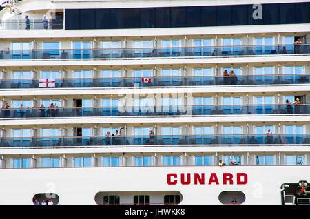 Queen Elizabeth Cruise ship in the Panama Canal Stock Photo