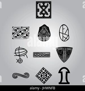 African national symbols and ornaments Stock Vector