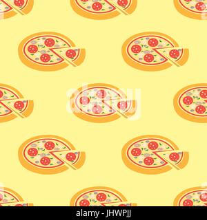 Pizza Seamless pattern  . Seamless pattern can be used for wallpaper, pattern fills, web page backgrounds, surface textures. Stock Vector