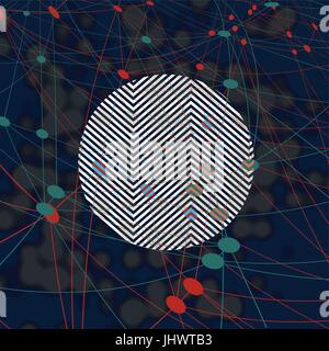 Science or Business Abstract Background. Connections, Contrast Circle Shape and Blurred Dots Composition. Good for annual reports, brochures, covers,  Stock Vector