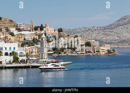 Symi Island, South Aegean, Greece - the main town / port, Gialos (or Yialos, as it is also known) Stock Photo