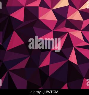 Triangular Low Poly Dark Pink Pattern Stock Vector