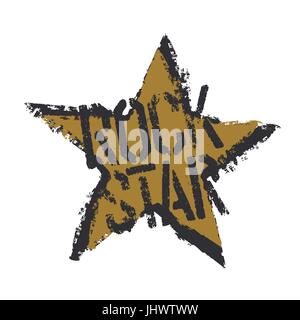 Rockstar. Grunge symbol design. Isolated on white Stock Vector