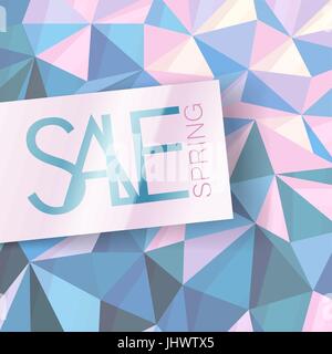 Sale design template. Abstract triangle pink background Stock Vector