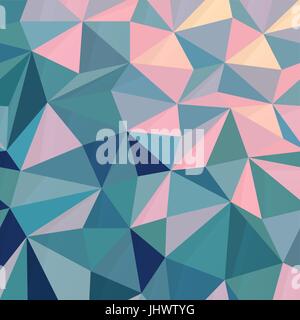Triangular Low Poly Pink-Green Background Stock Vector