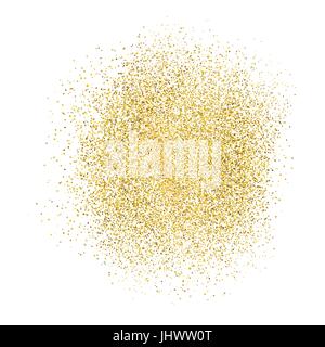 Gold sparkles on white background. Stock Vector