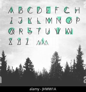 Hipster Alphabet Stock Vector