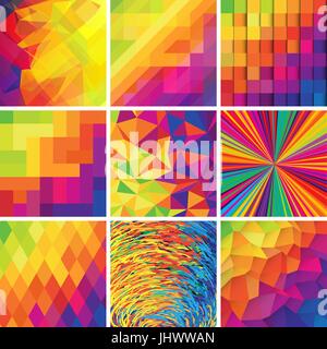 Colorful abstract backgrounds. Vector set of design elements. Stock Vector