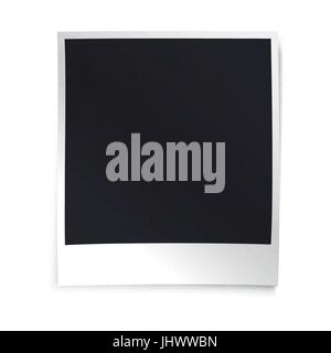 Instant blank photo template. Empty photo frame template. Retro vintage photo frame background Stock Vector