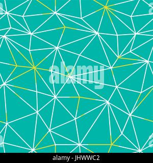 Low poly seamless repeat pattern. Triangular facets. Vector pattern. Wireframe Background Green and Yellow Seamless Pattern. Stock Vector