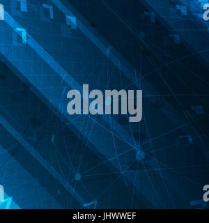 Abstract technological Blue background. For digital themed designs. Stock Vector