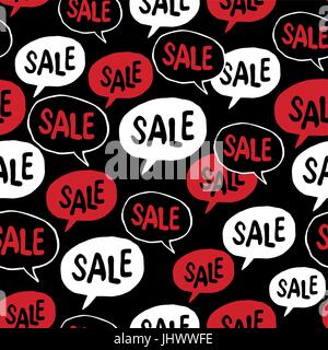 Black Friday Seamless pattern. Speech Bubble with "Sale" Word. Background for "black friday" advertising projects Stock Vector