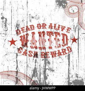 "Wanted" poster. On wooden texture. Stock Vector