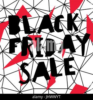 Big Sale. Black Friday Sale Poster. Low poly wire-frame background Stock Vector