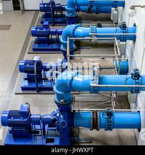 Warsaw historic water supply installation. Pumps station in Fast filters part Stock Photo