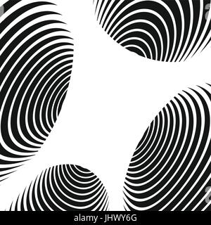 Black and white abstract spiral tunnel background. Stock Vector