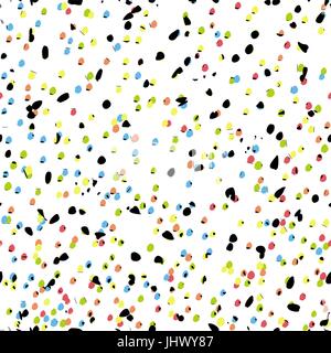 Seamless chaotic colorful glitch particles pattern. Abstract vector background. Stock Vector