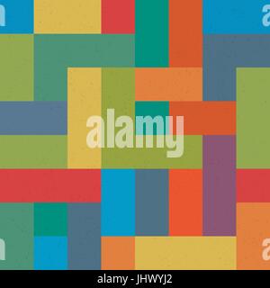 Colorful brick seamless pattern. Abstract retro geometric background. Stock Vector