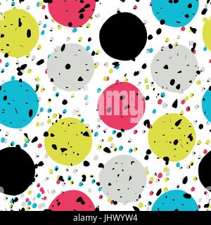 Seamless chaotic colorful glitch particles pattern. Abstract vector background. Stock Vector
