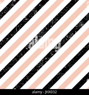 Pink and black seamless diagonal lines. Grunge textured. Endless repeat pattern. Stock Vector