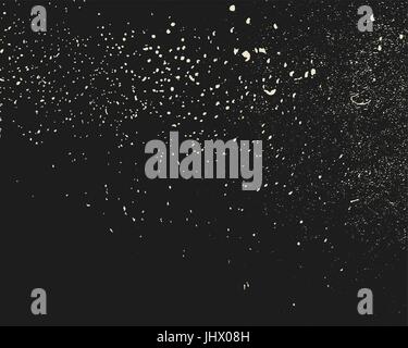 Grunge monochrome dust and scratches background. Abstract texture on black background, dirt overlay or screen effect use for grunge background vintage Stock Vector