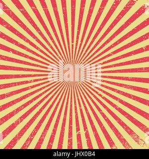 Red rays vintage textured background. Grunge retro texture Stock Vector