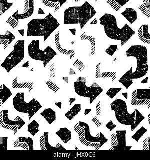 Arrows Seamless Pattern. Grunge abstract aged background Stock Vector