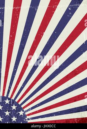 Grunge United States of America flag. Abstract American patriotic background. Vector grunge illustration Stock Vector